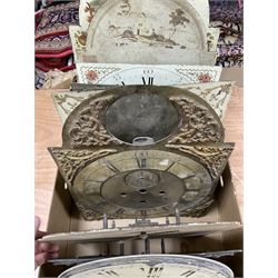 Approximately twenty-two longcase and wall clock dials, 18th century and later, included painted and brass examples