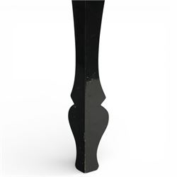 John Reeves (1981-) for Heal’s - ebonised ‘Louis’ dining table, with inset glass top, laminated rubberwood frame finished with a tough glossy polyurethane finish, raised on shaped supports