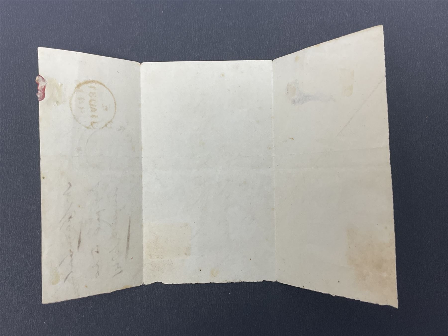 Great Britain Queen Victoria penny black stamp on cover, tied to cover or entire, with black MX cancel
