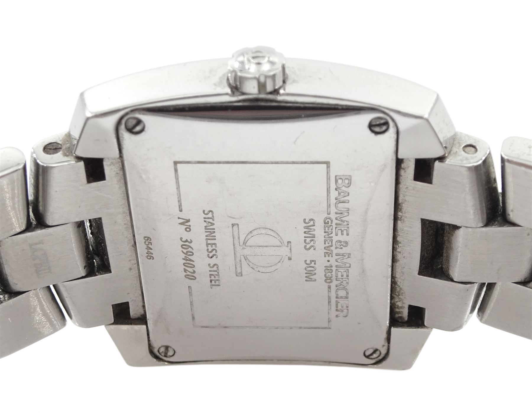 Baume & Mercier Hampton Spirit ladies stainless steel quartz wristwatch, No. 65446, boxed