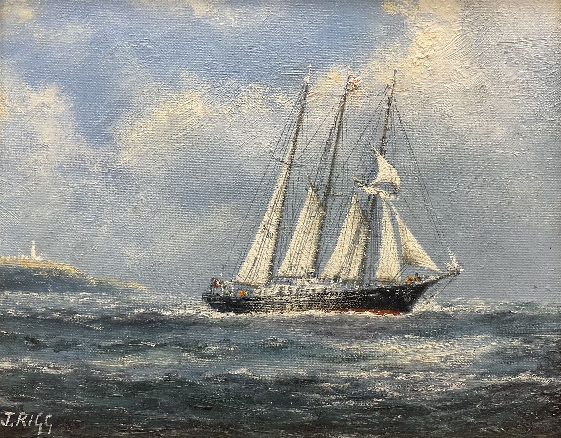 Jack Rigg (British 1927-2023): 'SS Malcolm Miller' and 'Fishing Boat Returning to Anstruther Harbour', pair oils on canvas board signed 19cm x 24cm (2)