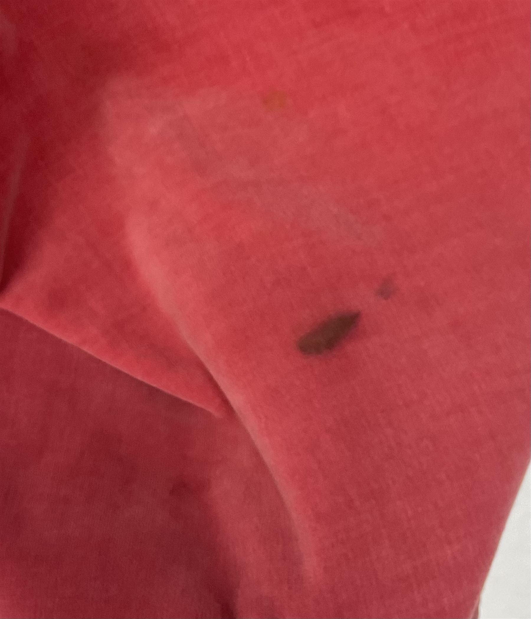 Full length 1930's childs black velvet cape, with ruched collar and red velvet lining, with a single button neck fastening 