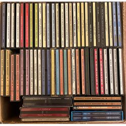 A large collection of Jazz and Classical CD's including Bing Crosby, Duke Ellington, 'The Great Composers' set, together with various cassettes and minidisc's in four boxes 