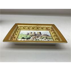 Limited edition Royal Worcester rectangular shaped dish for Mulberry Hall, 4/2000, L21cm 