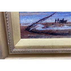 John William Buxton Knight RBA (British 1842-1908): View Towards Arnside and Shore Scene, two oils on canvas signed and dated '93, 24cm x 30cm (2) 