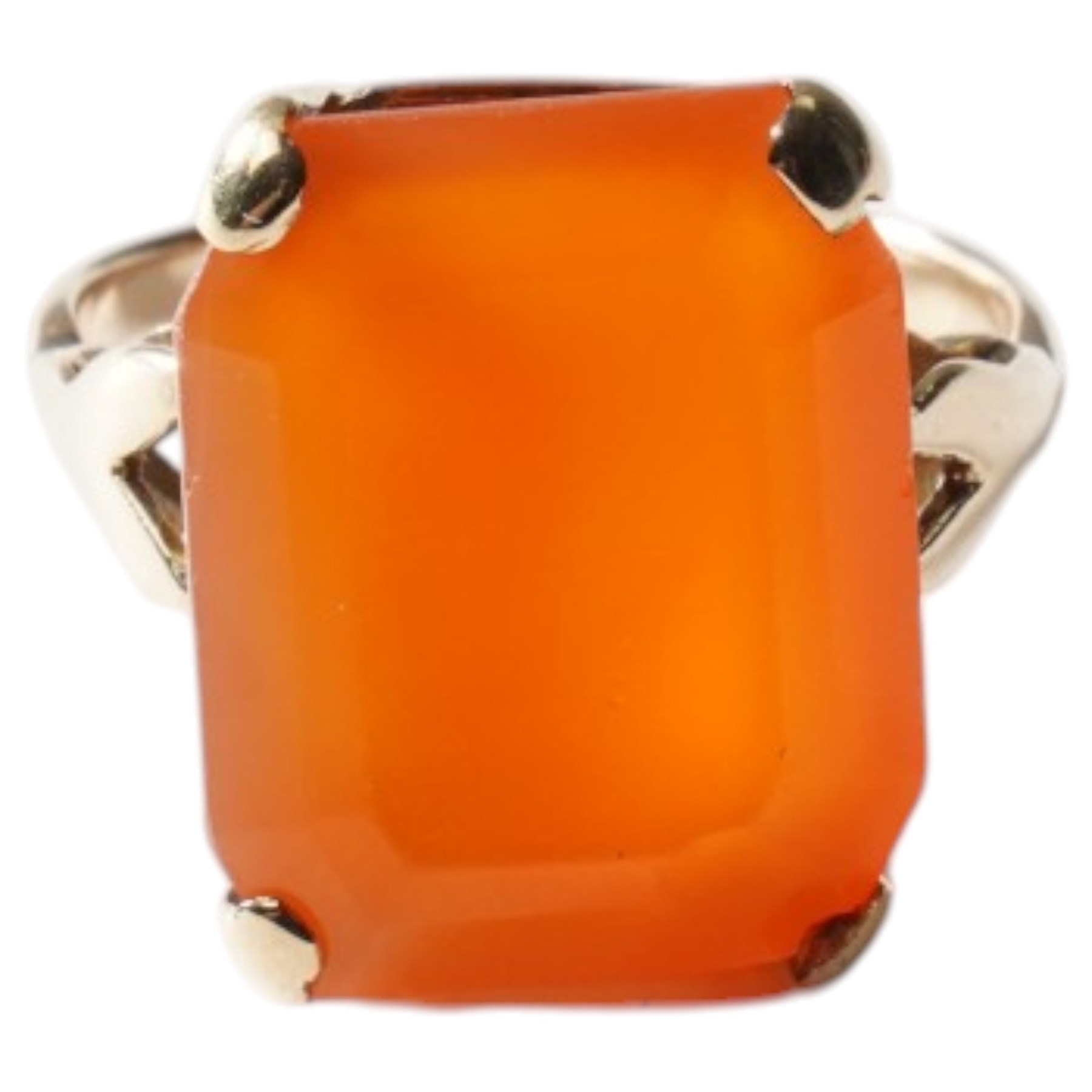 10ct gold carnelian quartz single stone ring