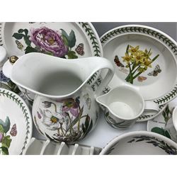 Portmeirion, mainly Botanical pattern ceramics, to include, salt and pepper, four teacups and saucers, toast rack, jug etc (24)