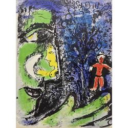 After Marc Chagall (French 1887-1985): 'Le Profil et l’Enfant Rouge' (Profile and Red Child), original colour lithograph pub. Mourlot Paris 1961, 32cm x 24cm