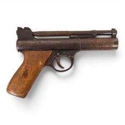 Webley Mark I .177 air pistol, the air chamber marked 'Webley Mark I Made in England, Webl...