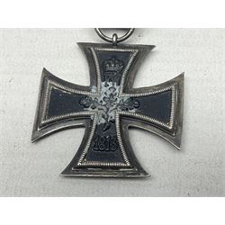 WW1 German Iron Cross 2nd Class with ribbon; ring indistinctly stamped
