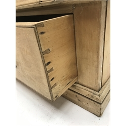 Victorian pine wardrobe, two doors above single drawer, W110cm, H198cm, D62cm