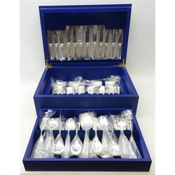  Canteen of silver-plated cutlery, twelve place settings in fitted canteen with lift out tray   