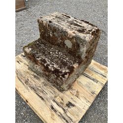 Heavy stone garden two-tread step mounting block - THIS LOT IS TO BE COLLECTED BY APPOINTMENT FROM DUGGLEBY STORAGE, GREAT HILL, EASTFIELD, SCARBOROUGH, YO11 3TX