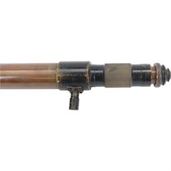 Ross of London  gun scope no 57680, in wooden case marked 'Gun Sight Handle with Great Care', L88cm
