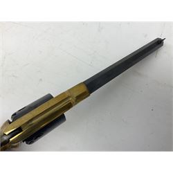 REGISTERED FIREARMS DEALER ONLY Modern Remington .44 calibre percussion brass framed army revolver, possibly by Uberti, with 16cm octagonal barrel, No.225; partially deactivated to old specification with no certificate L36cm overall - Disposed 25.06.25 - Notified 24.07.25