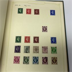 Great British Queen Victoria and later stamps, including perf penny reds, half penny 'bantam', King George V half crown seahorse, Queen Elizabeth II pre-decimal issues etc, housed in a green 'Windsor Album'