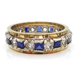  9ct gold sapphire dress eternity ring hallmarked   