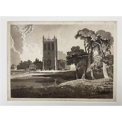 Samuel Prout (British 1783-1852): 'Rudiments of Landscape in Progressive Studies. Drawn, and Etched in Imitation of Chalk', collection of soft ground etchings pub. Rudolph Ackermann c.1813, each 36.5cm x 26cm, each mounted and bound in two bespoke folios