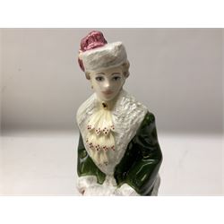 Two limited edition Coalport Sporting Pastimes figures, comprising The Rider and The Skater, both boxed with certificates