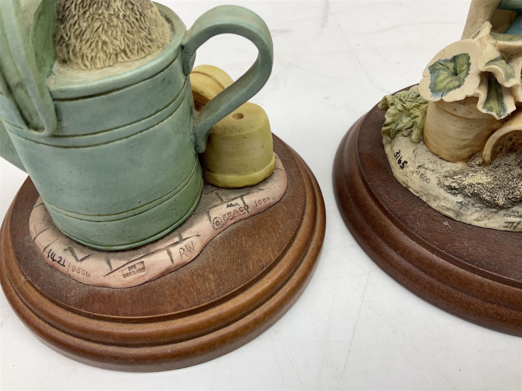 Frederick Warne & Co The World of Beatrix Potter figures to include Peter Rabbit in Mr Mcgregor's Garden, Peters Hiding place, Mrs Tiggy Winks, The Tale of Jonny Town-Mouse, etc, many with original boxes 