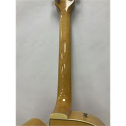 1980s Korean Antoria Jazzstar hollow body electric guitar, in blonde finish with inlaid fretboard, model no E G794, L109cm