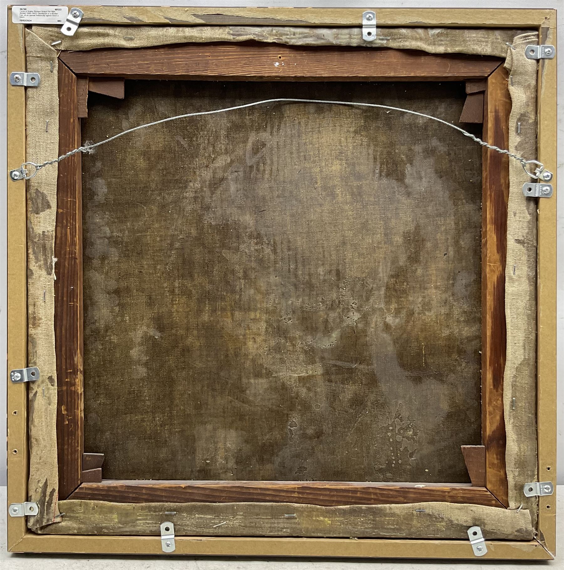 Circle of Walter Richard Sickert RA RBA (British 1860-1942): Gentleman in a Bowler Hat, oil on canvas indistinctly signed 50cm x 50cm