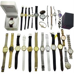 Collection of approx 25 mens and ladies watches by various makers including Rotary, Pulsar, Sekonda and Drimex