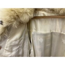 White Arctic Fox fur coat with loop fasteners 