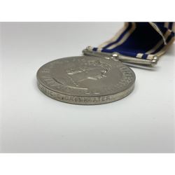 Collection of WW2 and police medals c.1933-1955, awarded to Eric Drinkwater comprising 1939-45 War Medal, Defence Medal, 1939-45 Star and Burma Star, on wearing bar; 1918-62 General Service Medal with Cyprus clasp to P.S. E.G. Drinkwater; boxed; Police Long Service and Good Conduct Medal to Const. Eric C. Drinkwater; cased; Royal Life Saving Society bronze medal to E.C. Drinkwater July 1933; boxed; and George V 1937 coronation medallion; boxed.