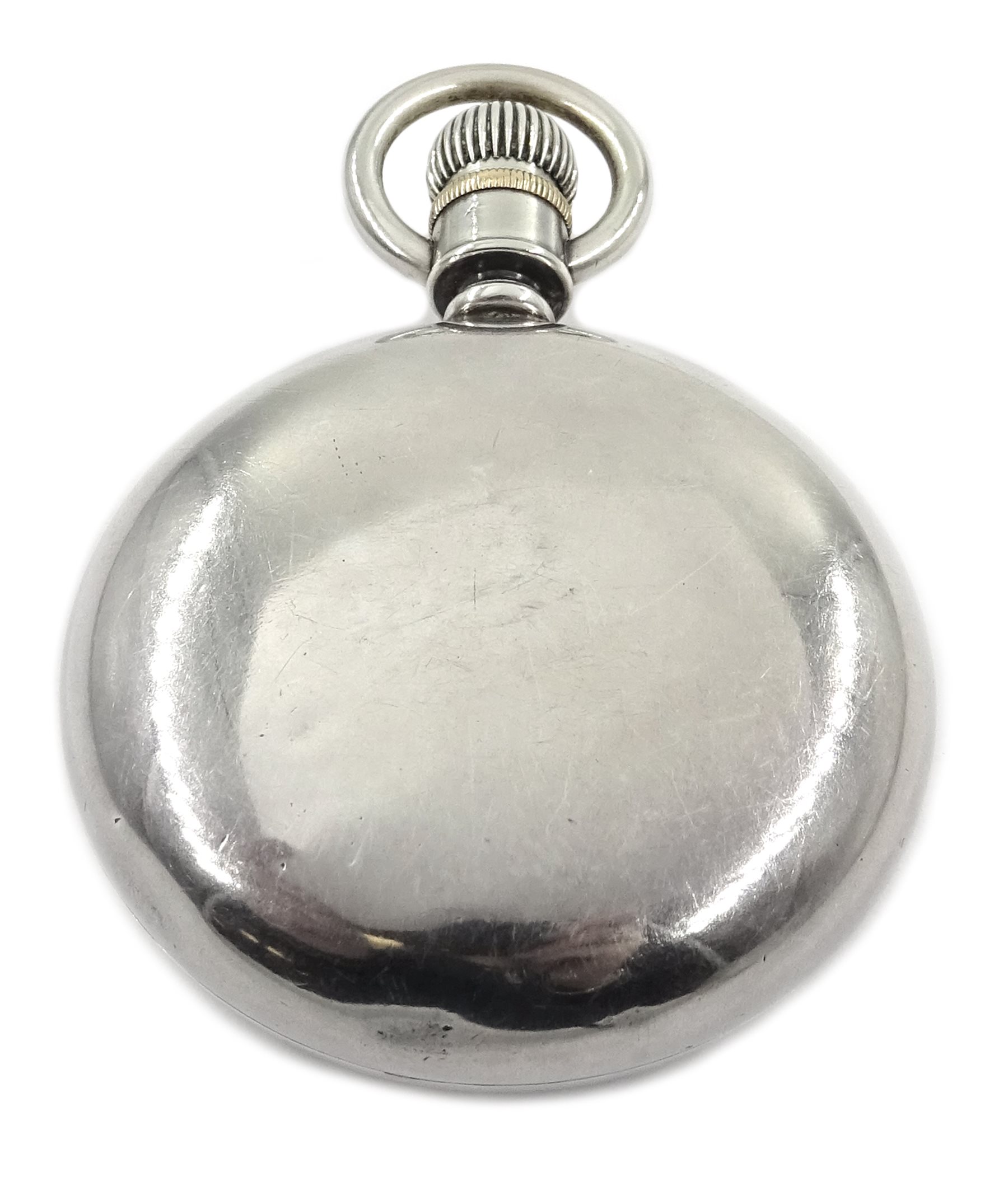 Waltham large silver pocket watch inside back case stamped C.W.C Co