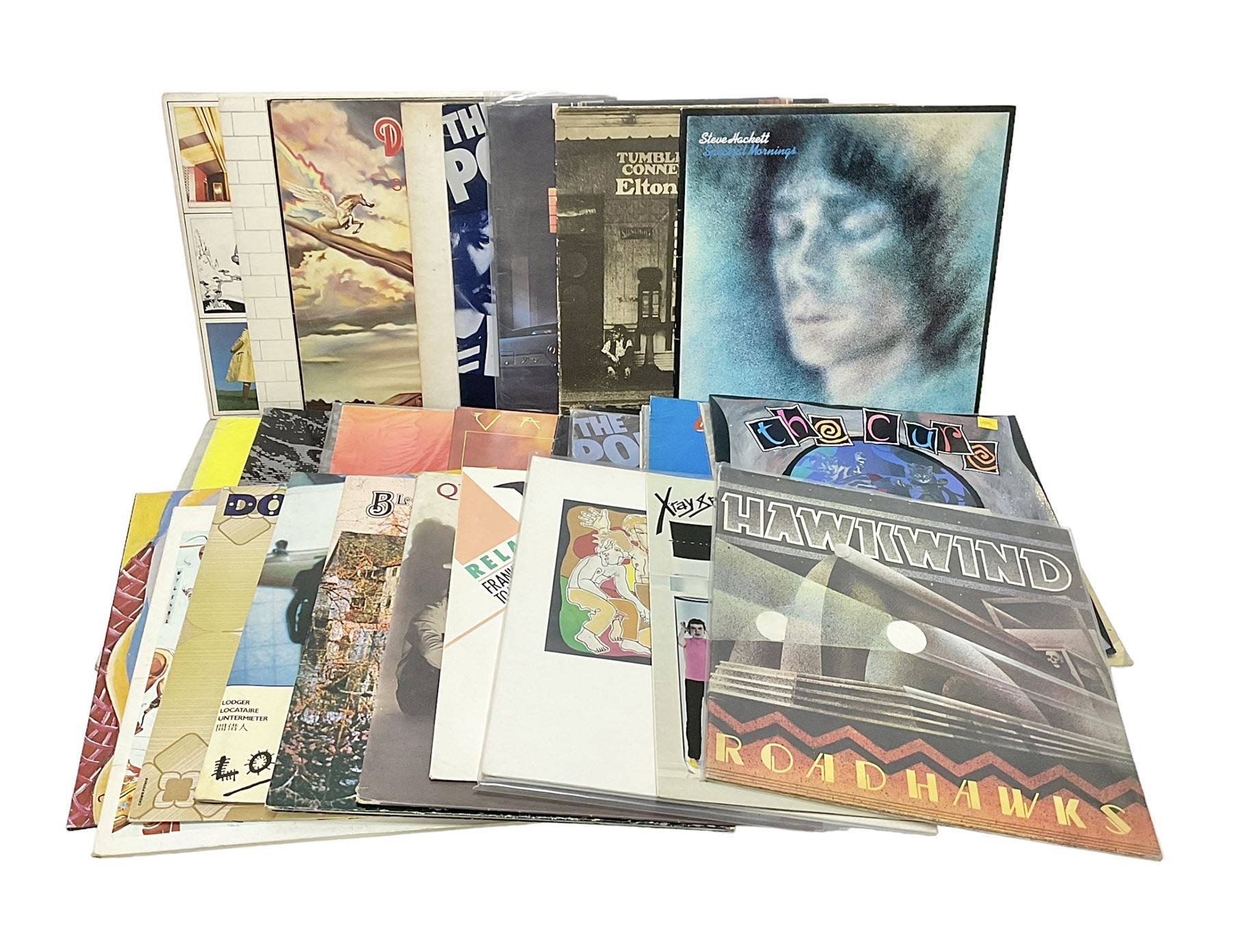 Collection of Rock, Punk and Pop vinyl LP records, including Tyrannosaurus Rex A Beard of Stars, Black Sabbath Paranoid, Derek & The Dominoes Layla, David Bowie Lodger, Kraftwerk Computer World, The Police Zenyatta Mondatta, etc