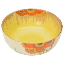 Clarice Cliff Bizarre Rhodanthe pattern bowl, D21cm