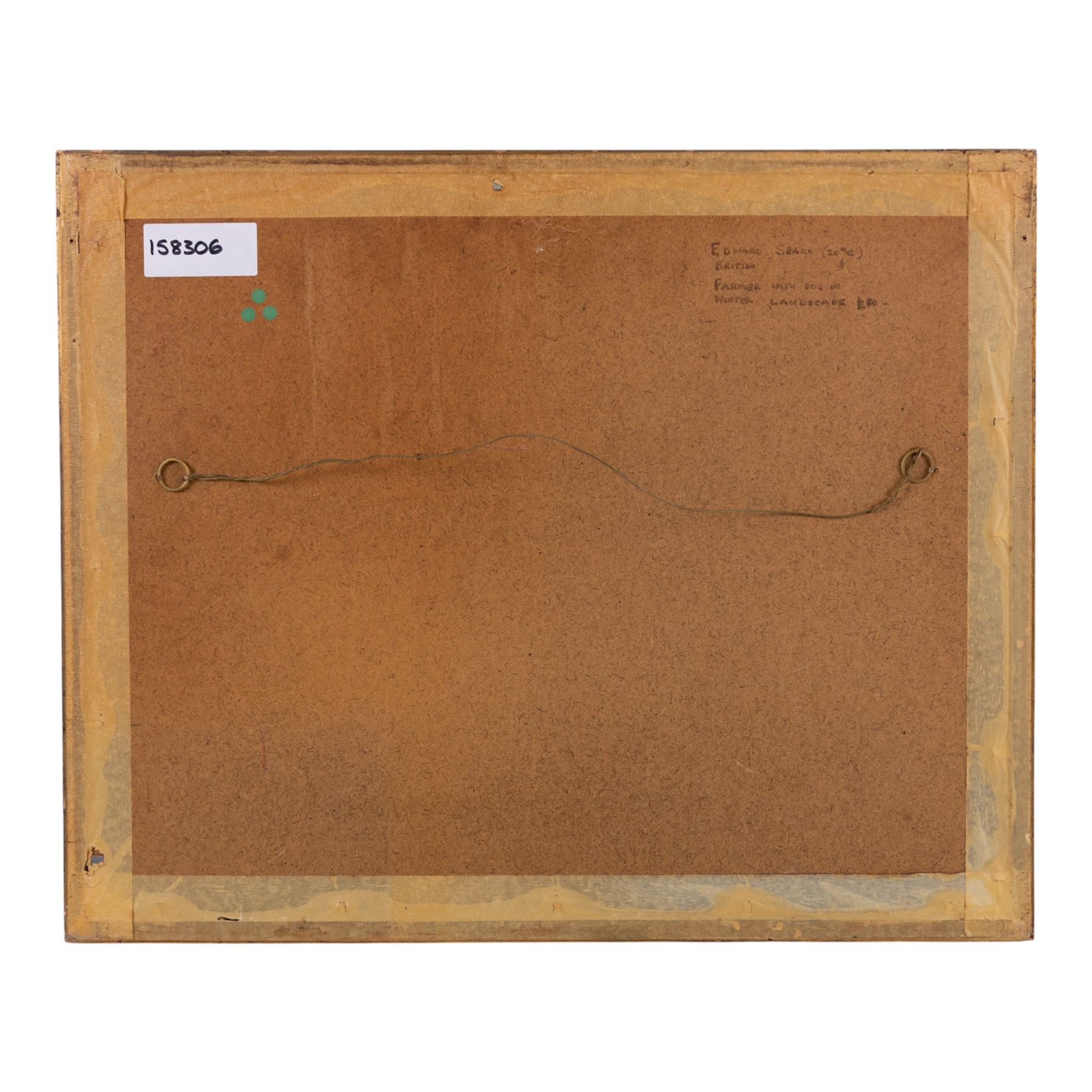 Edward Seago RWS RBA (British 1910-1974): Farmer with Dog in Winter Landscape, watercolour signed in pencil, later title verso 25cm x 36.5cm