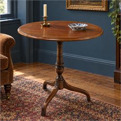 Georgian design mahogany and stained beech oval tilt-top tripod table