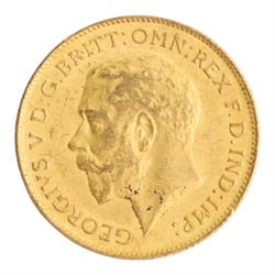 King George V 1913 gold half sovereign coin