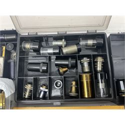 Large collection of microscope lenses, for various microscopes 