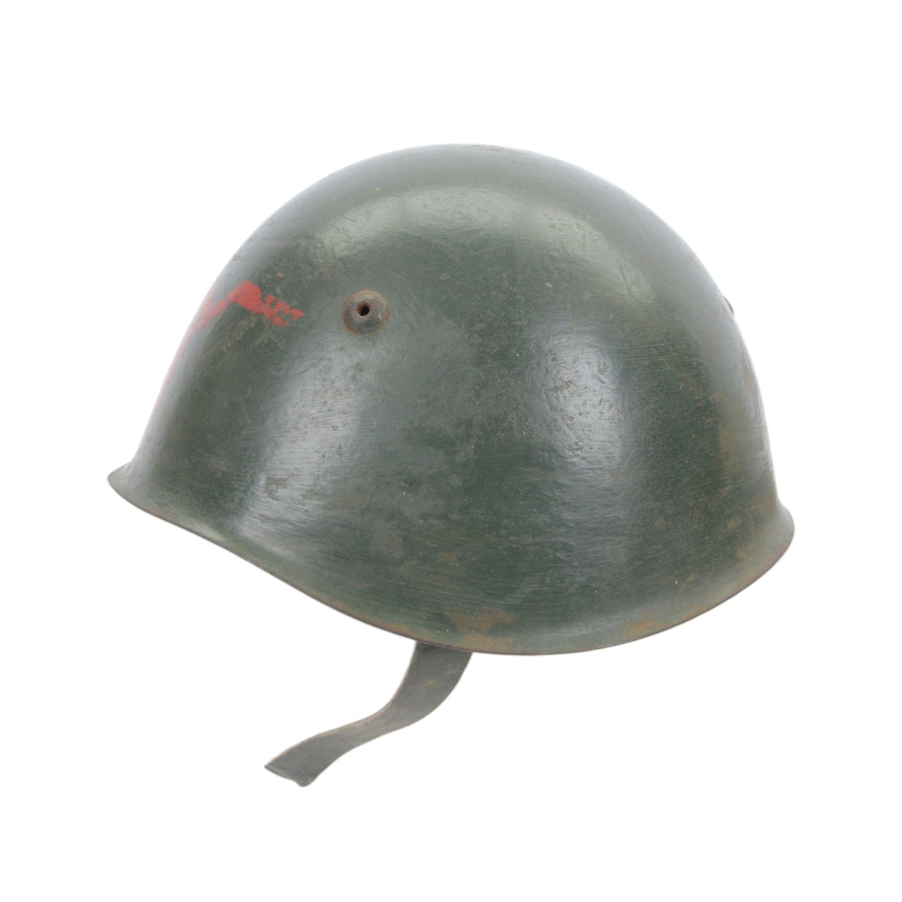 Italian G.N.R. (Guardia Nazionale Repubblicana) M33 helmet, circa 1943
The G.N.R were responsible for the internal security of the Italian State repubblic of Salo, after 1943 members of the security force consisted of ex carabinieri, fascist militaria men from the M.V.S.N and those who served in the P.A.I Italian African Police. 
