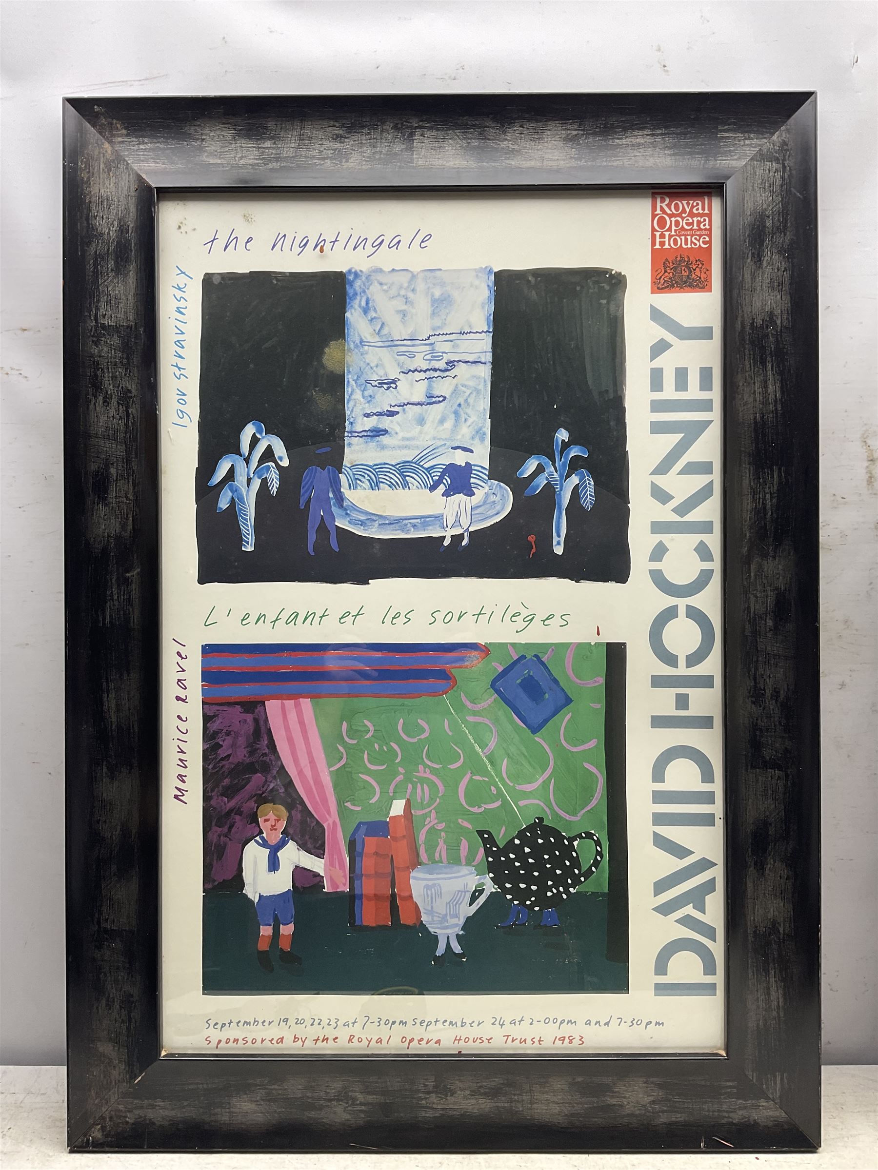 After David Hockney (British 1937-): 'L’Enfant et Les Sortileges', exhibition poster pub. 1983, 74cm x 48cm 