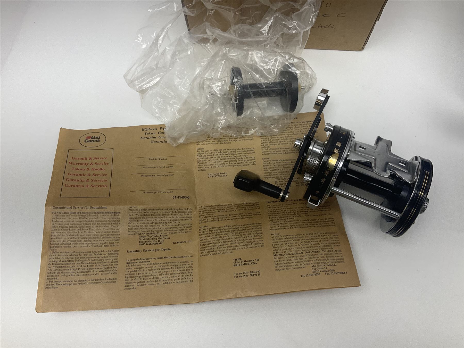 Three multiplier spool sea fishing reels, to include Swedish Abu Ambassaduer 700c Black, with spare spool, Swedish Abu Garcia Ambassadeur 6500 C3 CT MAG and Penn 515 MAG2, all boxed