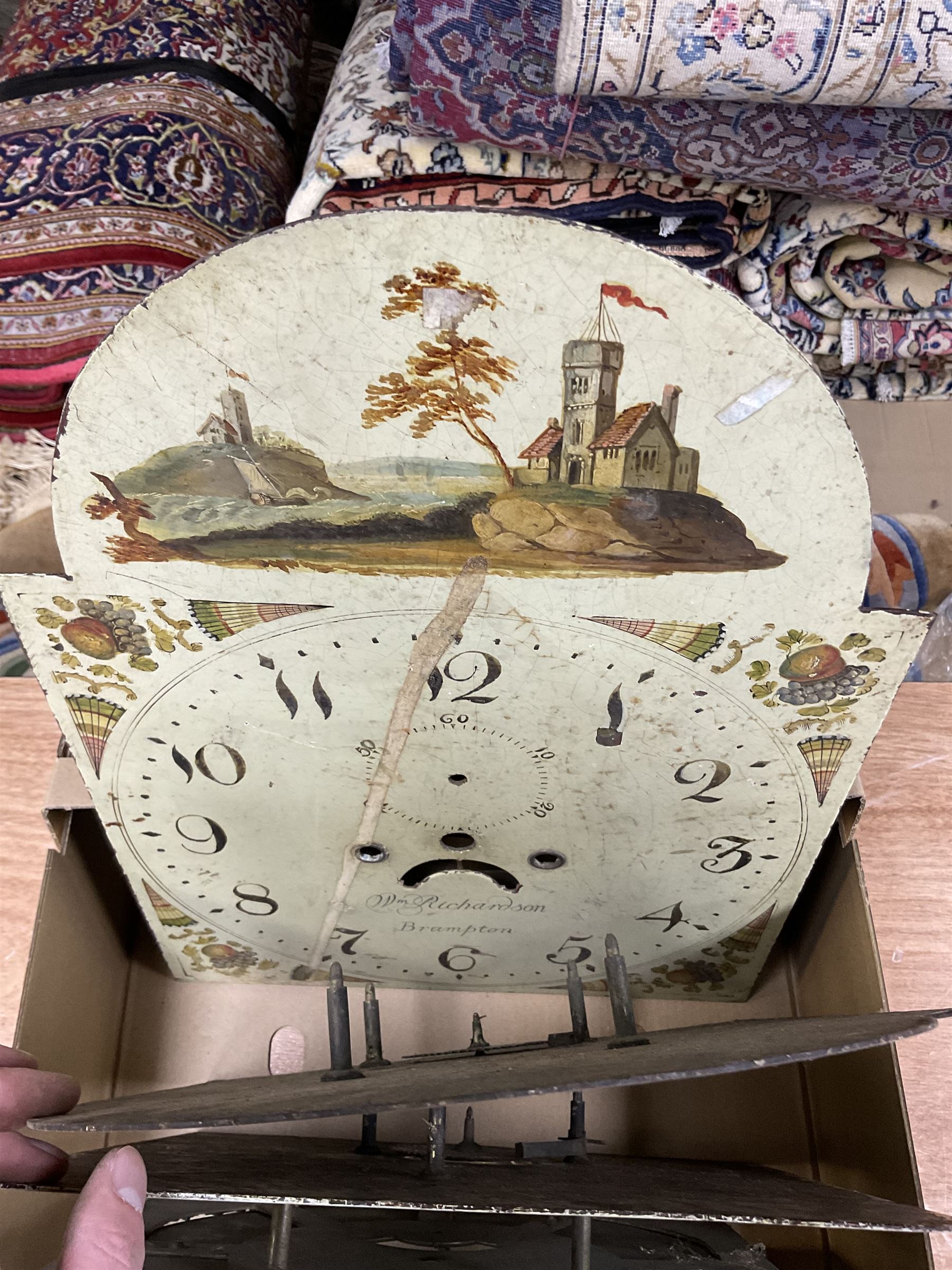 Approximately twenty-two longcase and wall clock dials, 18th century and later, included painted and brass examples