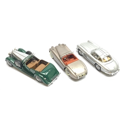 Two Franklin Mint die-cast models comprising 1938 Alvis 4.3 litre and 1954 Mercedes Benz 300SL, both boxed with paperwork; together with a Danbury Mint die-cast model of a 1949 Jaguar XK120, boxed (3)