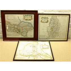 Robert Morden (British c.1650-1703): 'The North' and 'The East Riding of Yorkshire', and 'Nottinghamshire', three 18th century engraved maps with later hand colouring, max 31cm x 45cm (3)