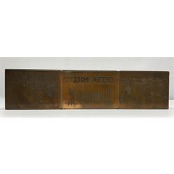 Copper plate printing block, depicting Delta Mill, L52cm