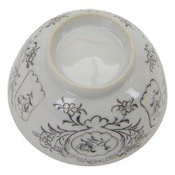 18th century Chinese export grisaille cup, decorated with Juno, the Roman Goddess of marriage together with another similar tea bowl and other grisaille decorated chinse ceramics