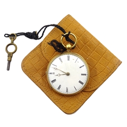  18ct gold pocket watch by Lister & Sons Newcastle upon Tyne London 1847 no 32450 4cm diameter  