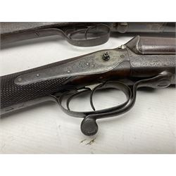 SHOTGUN CERTIFICATE REQUIRED - 19th century John Adams of London 12-bore double barrel side-by-side hammer gun with screw under-lever opening, 76cm (30