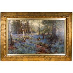 William Gilbert Foster (Staithes Group 1855-1906): The Bluebell Meadow, oil on canvas signed 75cm x 126cm 
Provenance: gifted by the artist to his pupil Hilda Annetta Walker (1877-1960), and thence by descent to the vendor, Walker's great-nephew; never been on the open market.