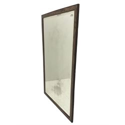 Oak framed mirror with rectangular bevelled plate