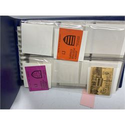 Various empty albums and folders, World stamps including Afghanistan, Bulgaria, Chile, Cuba, Czechoslovakia, British Antarctic Territory, Peru etc, in one box