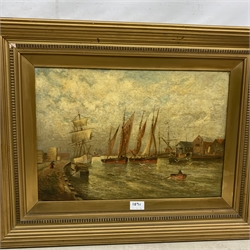 Vic Edmunds (Early 20th century): Great Yarmouth Harbour Quayside scenes, pair oils on canvas signed, titled verso 34cm x 50cm (2) 